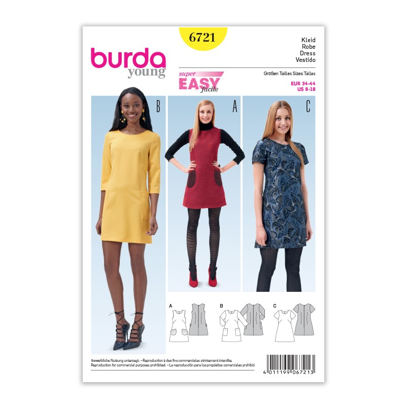 Patron Burda Style 6721 Robe 34/44