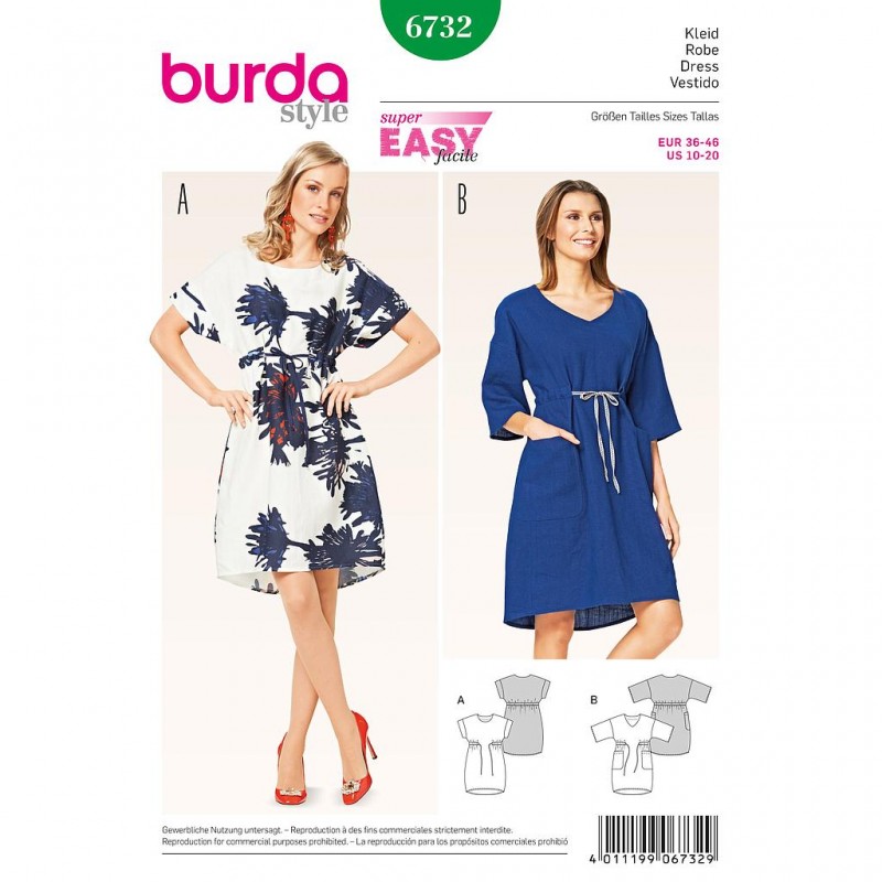 Patron Burda Style 6732 Robe 36/46