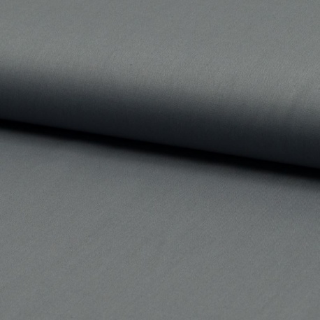 Tissu Popeline Unie Gris