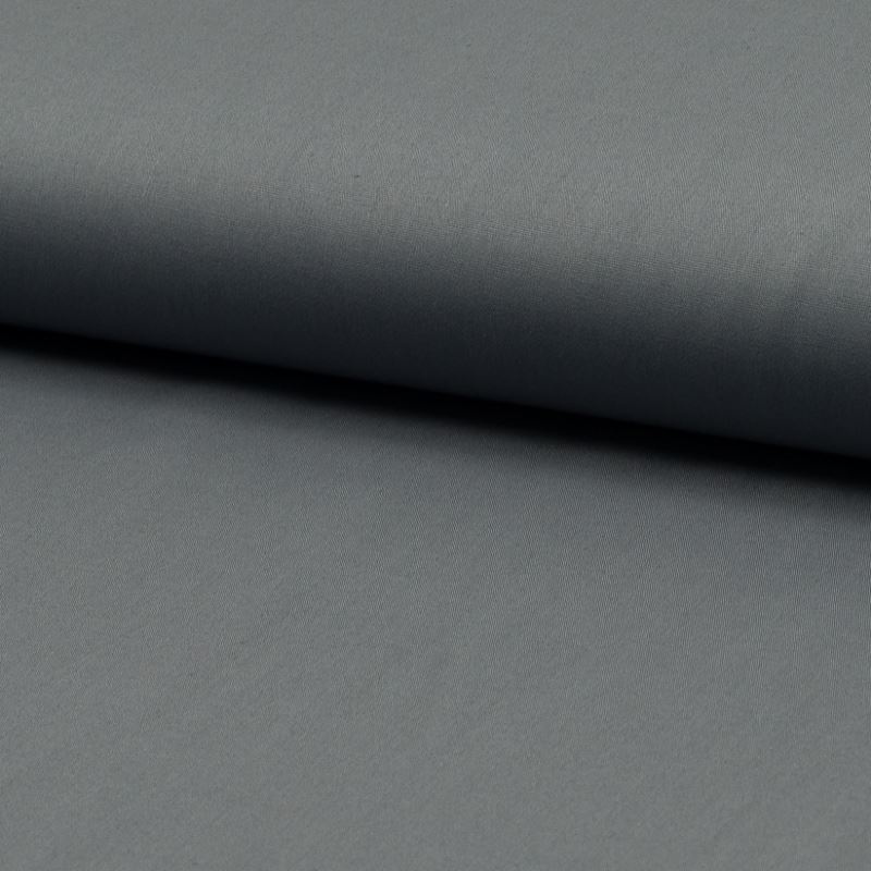 Tissu Popeline Unie Gris