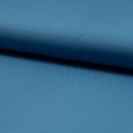 Tissu Popeline Unie Coloris Jeans