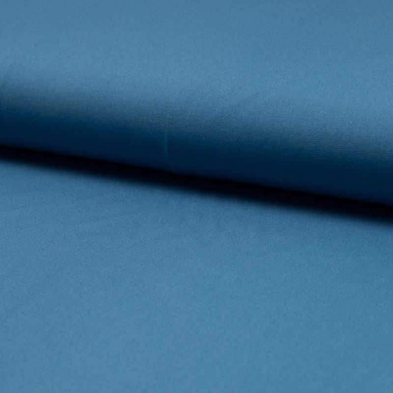 Tissu Popeline Unie Coloris Jeans