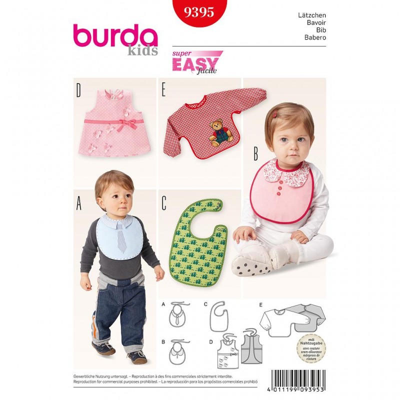 Patron Burda Kids 9395 Bavoir