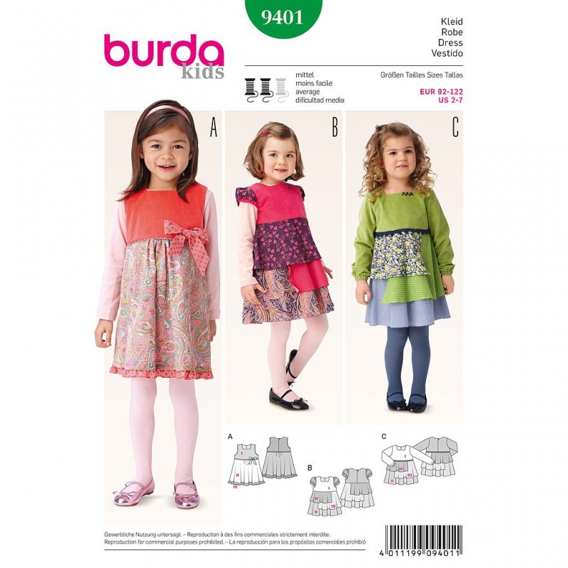 Patron Burda Kids 9401 Robe  92/122