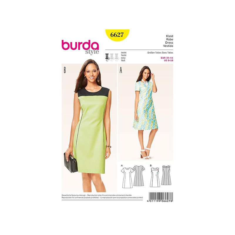 Patron Burda Style 6627 Robe 34/44