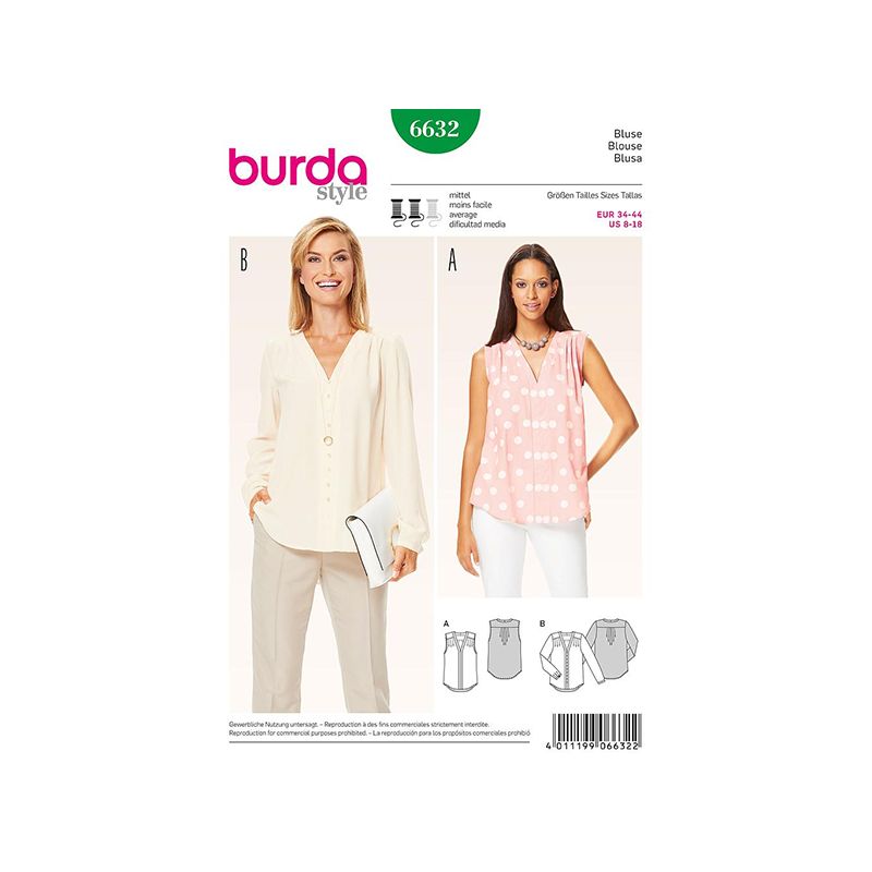 Patron Burda Style 6632 Tunique 34/44