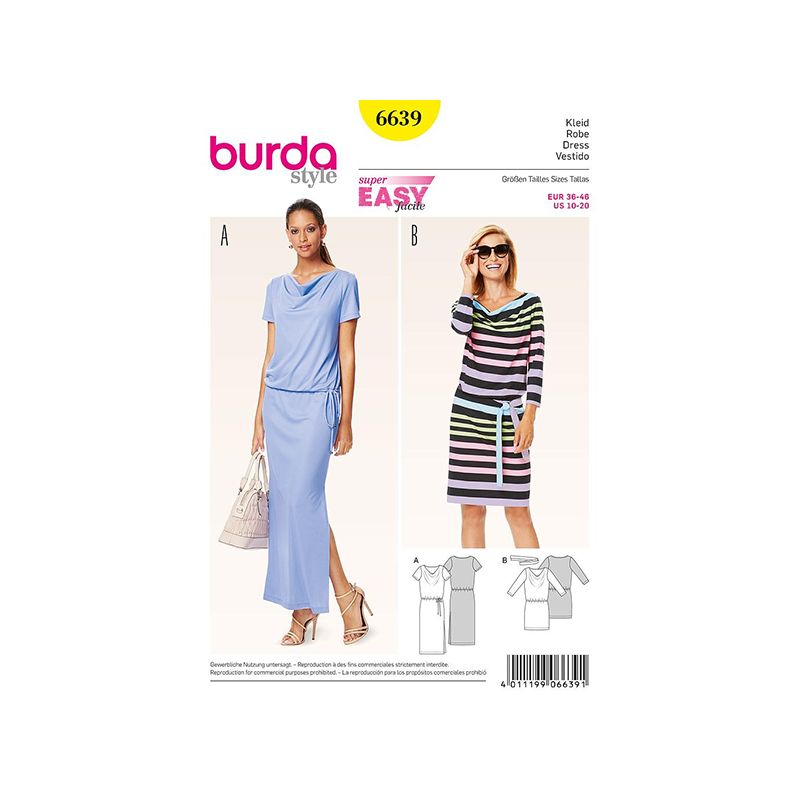 Patron Burda Style 6639 Robe 36/46