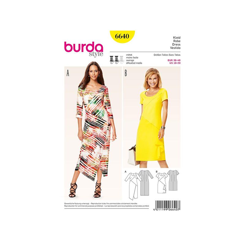 Patron Burda Style 6640 Robe 36/46