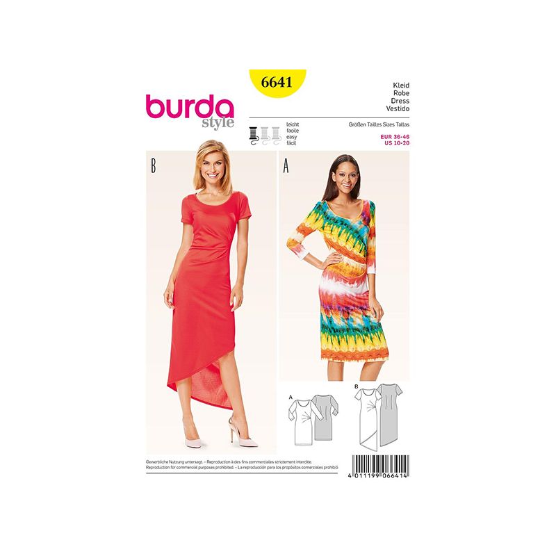 Patron Burda Style 6641 Robe 36/46