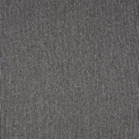 Tissu Bord Cote Rayure 2mm Noir Blanc 