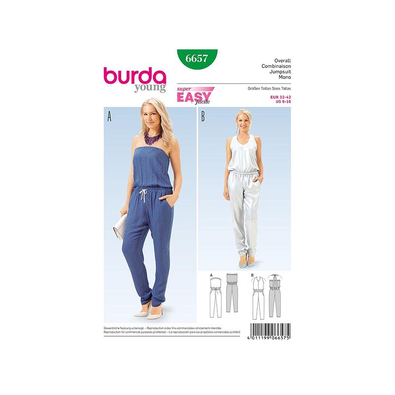 Patron Burda Style 6657 Combinaison 32/42