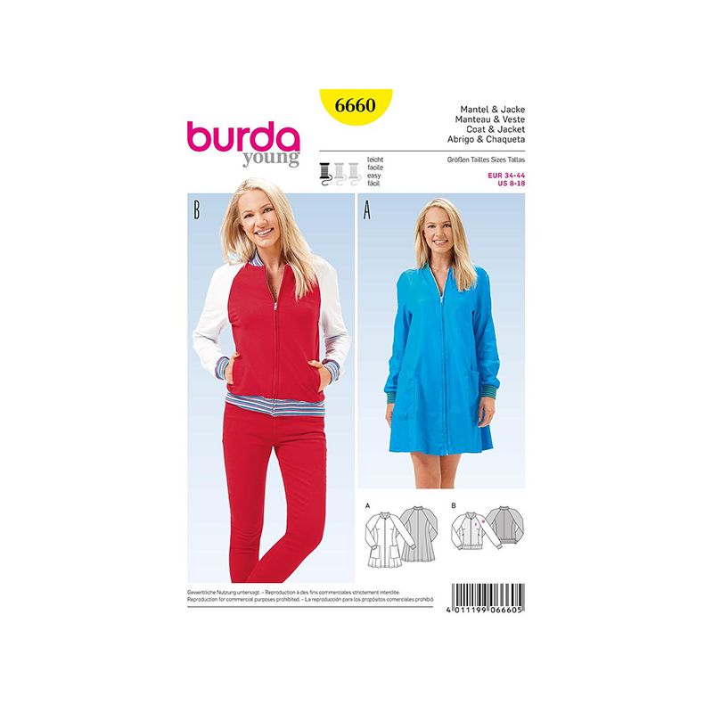 Patron Burda Style 6660 Manteau et Veste 34/44