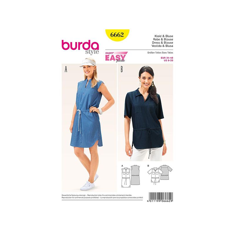 Patron Burda Style 6662 Robe et Blouse 34/46
