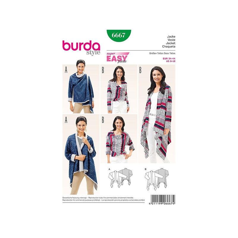 Patron Burda Style 6667 Veste 34/44