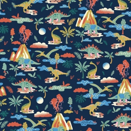 Tissu Imprimé Diplo Marine 