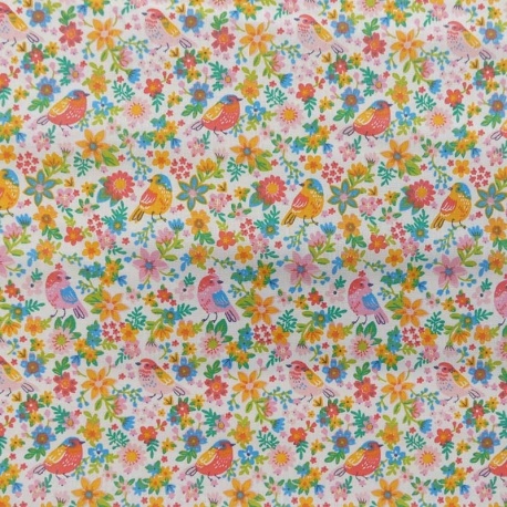 Tissu Imprimé Moineau Multico
