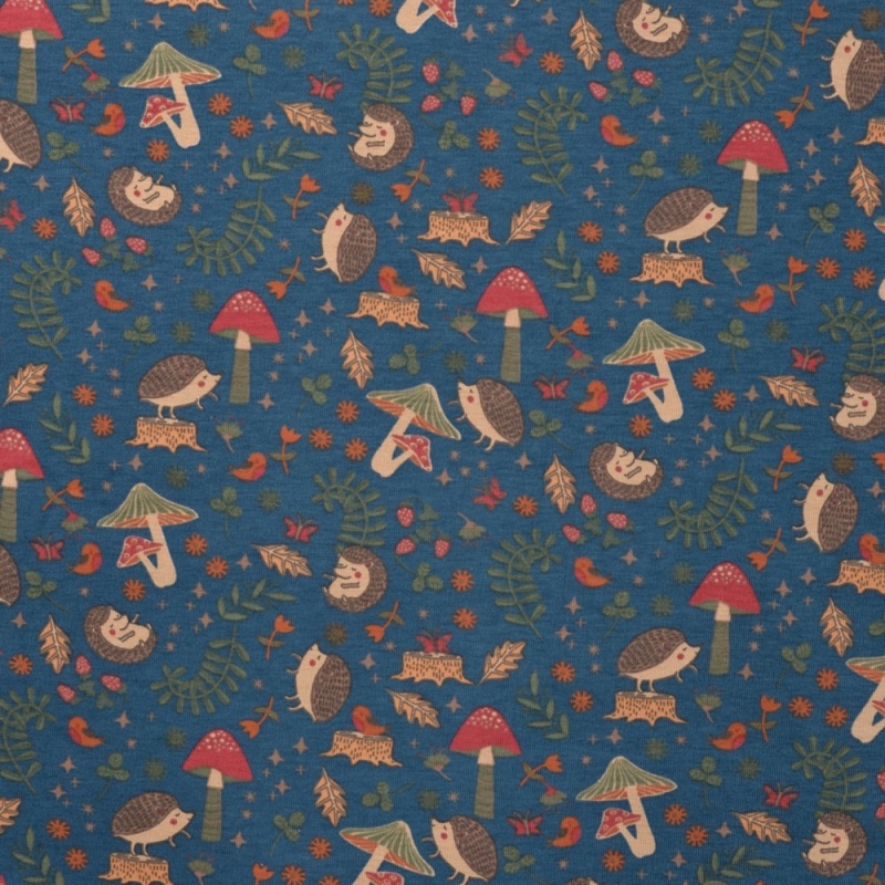 Tissu Jersey Coton Automne Pétrole
