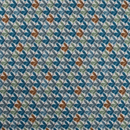 Tissu Jersey Coton Butterflies Bleu Menthe