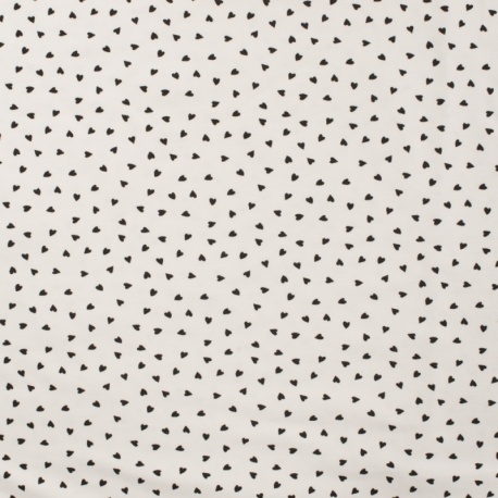 Tissu Jersey Coton Hearts Ecru 