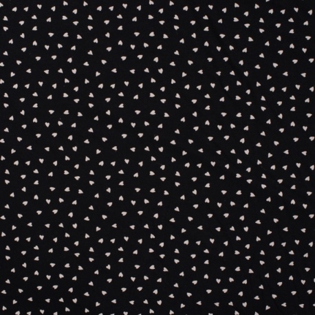 Tissu Jersey Coton Hearts Noir