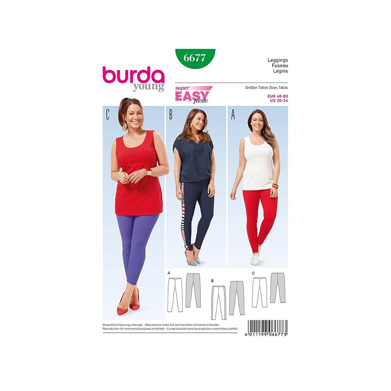 Patron Burda Style 6677 Legging 46/60