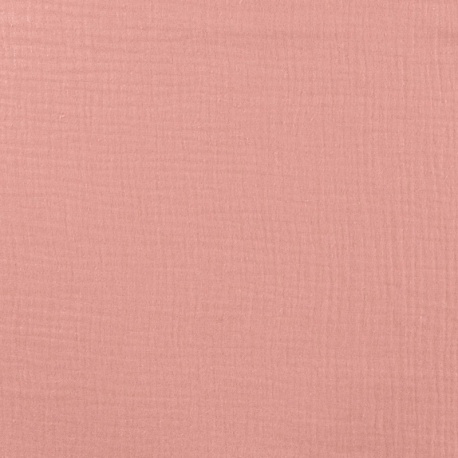 Tissu Double Gaze Foil Vieux Rose