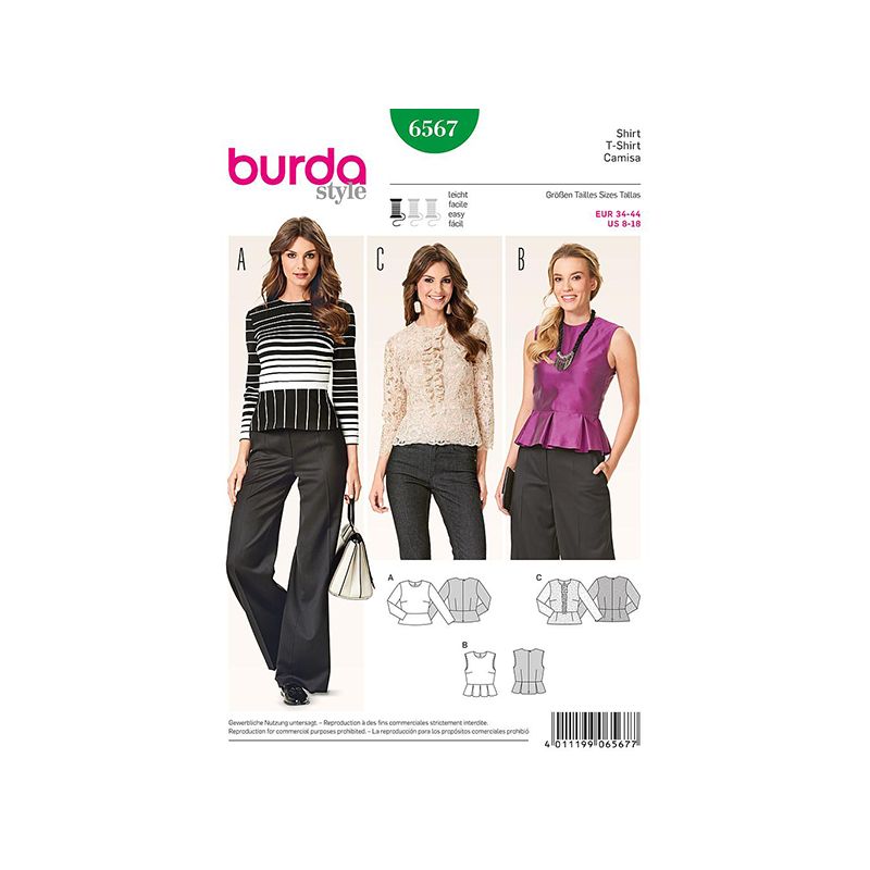 Patron Burda Style 6567 Blouse 34/44