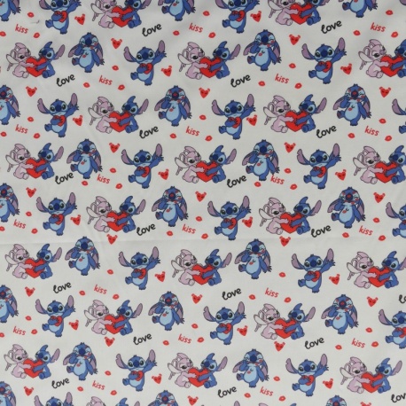 Tissu Licence Lilo & Stitch Love Imprimé Multico