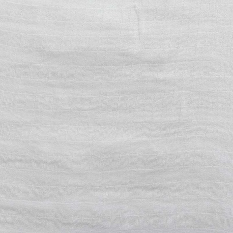 Tissu Coton Gaze Carreaux Blanc Grande Largeur