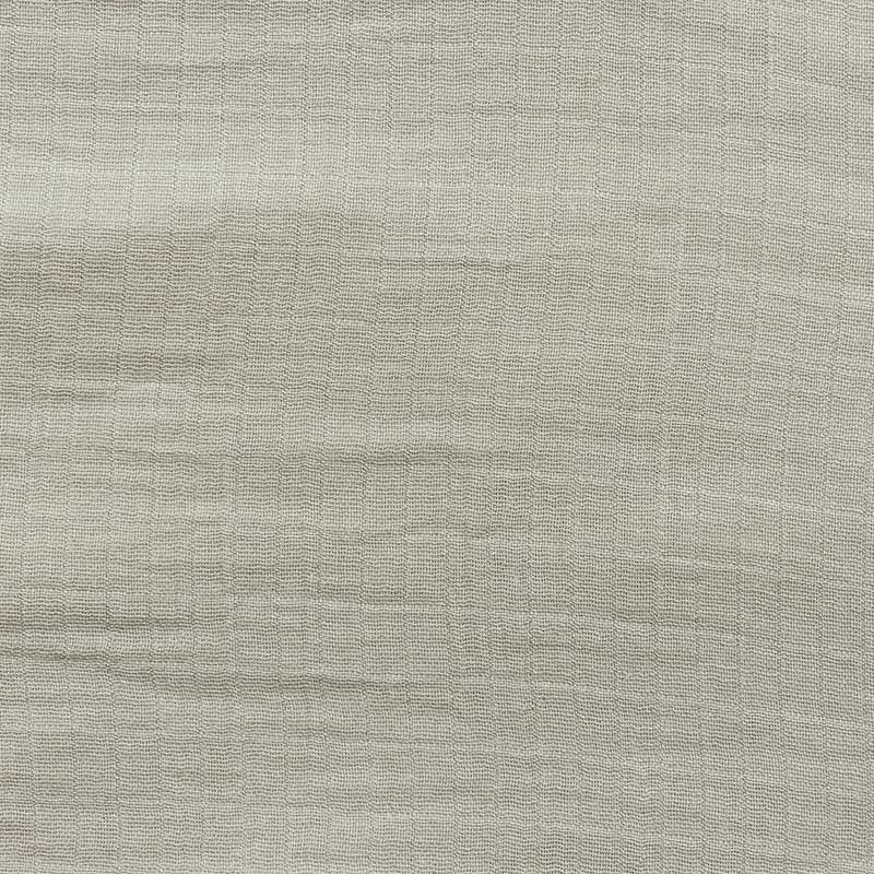 Tissu Coton Gaze Carreaux Gris Grande Largeur