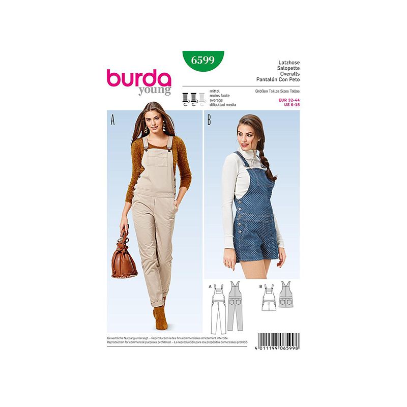 Patron Burda Style 6599 Salopette 32/44