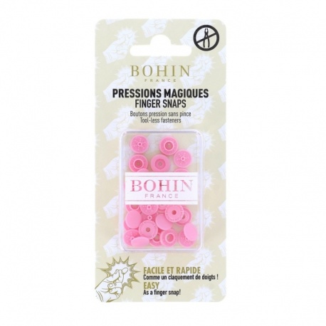 Boite 8 Pressions Magiques Rose 9mm Bohin