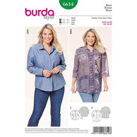 Patron Burda Style 6614 Blouse 44/56