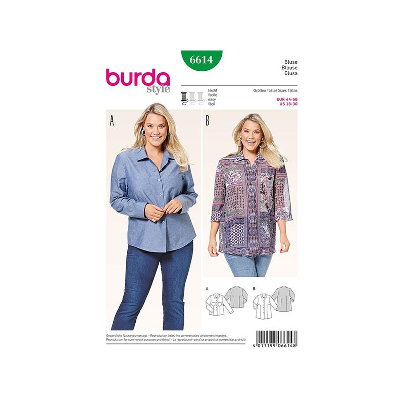 Patron Burda Style 6614 Blouse 44/56