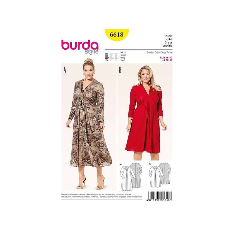 Patron Burda Style 6618 Robe 46/60