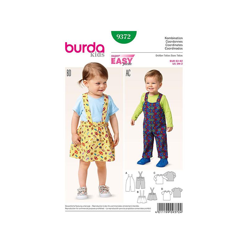 Patron Burda Style 9372 Coordonnés 62/92