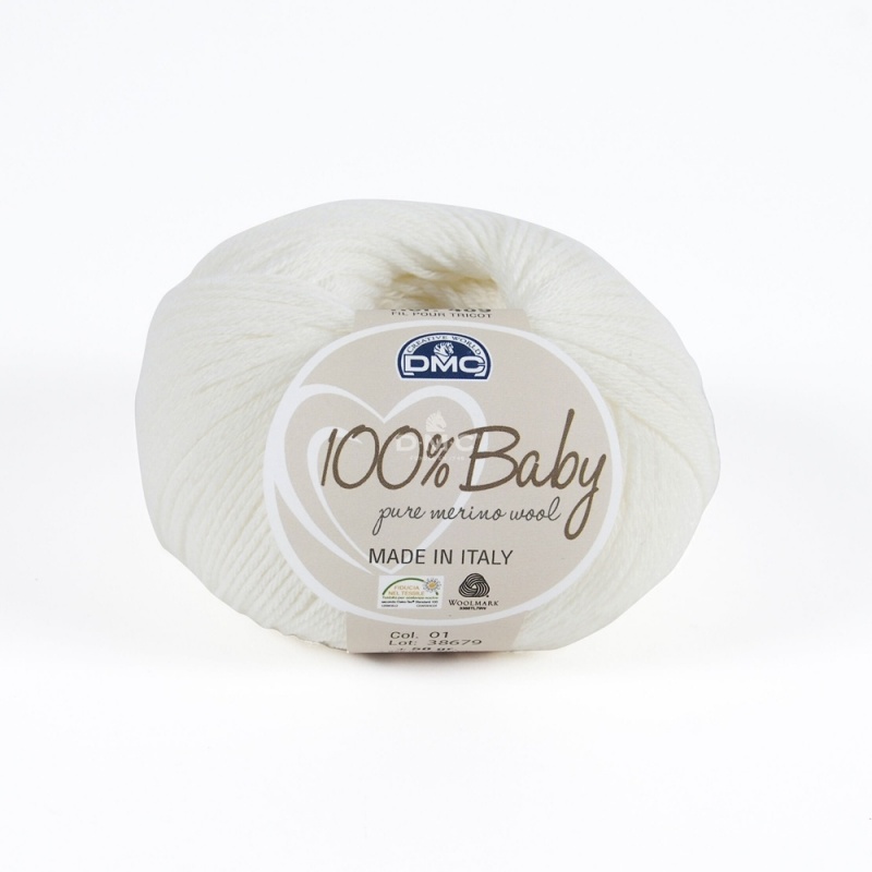 Laine à Tricoter DMC Baby Wool - 100% Laine Mérinos - Pelote 50g / 225m - Très Douce, Parfaite Pour Bébés Et Projets Délicats