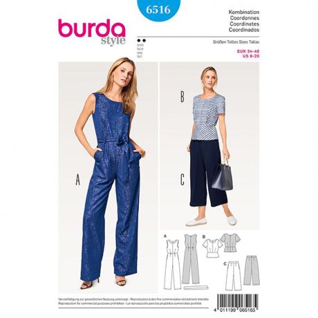 Patron Burda Style 6516  Ensemble Dame