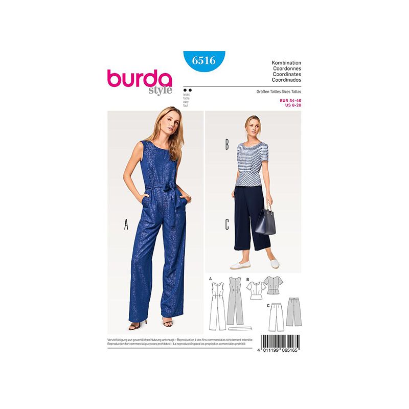 Patron Burda Style 6516  Ensemble Dame