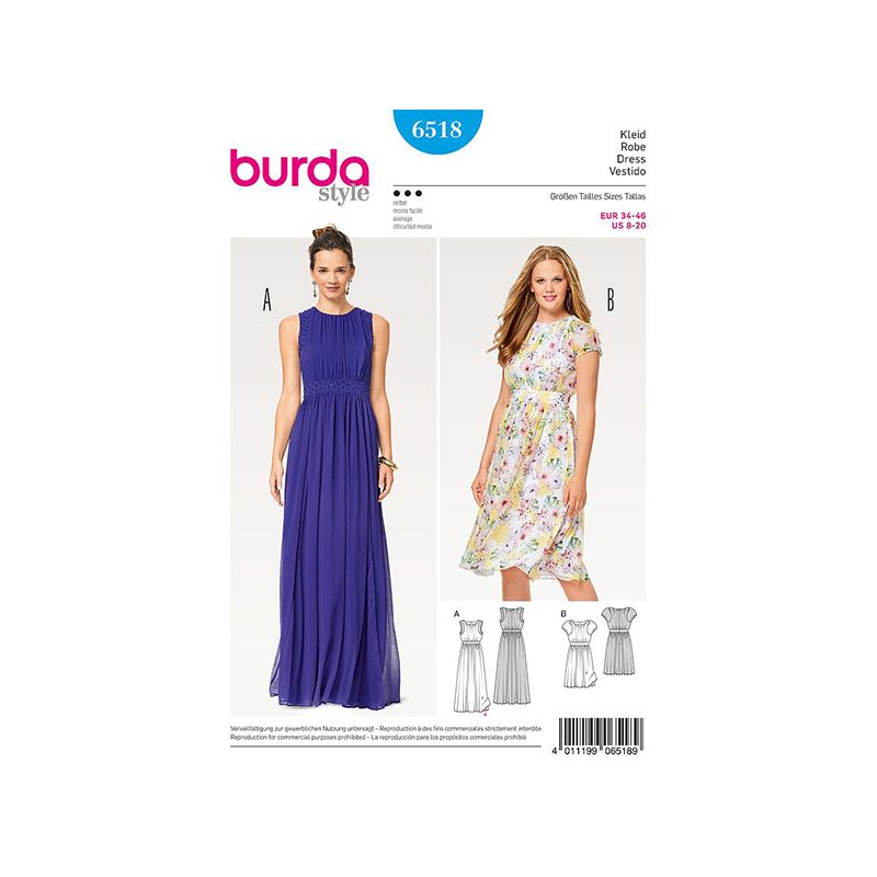 Patron Burda Style 6518 Robe de Soirée