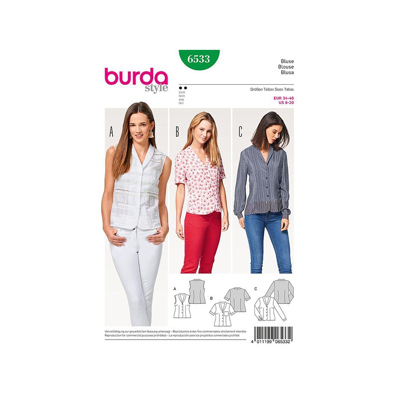 Patron Burda Style 6533 Blouse