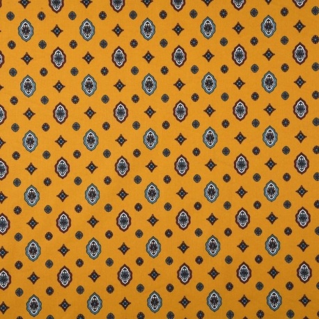 Tissu Provençal Enduit Brillane Jaune