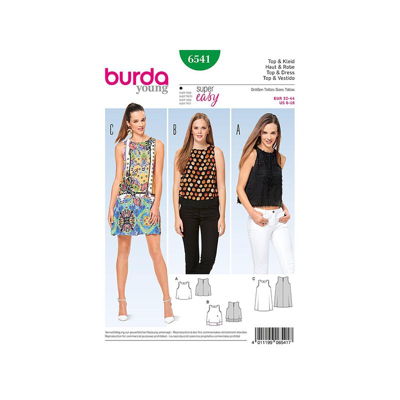 Patron Burda Style 6541 Haut et Robe