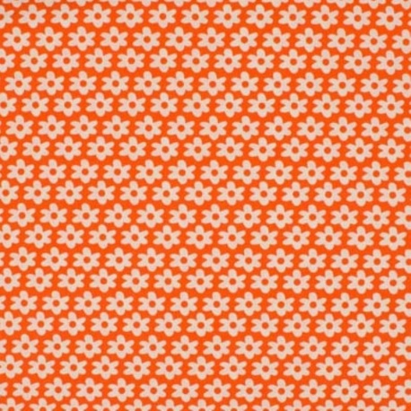 Tissu  Imprimé Paquerette Orange