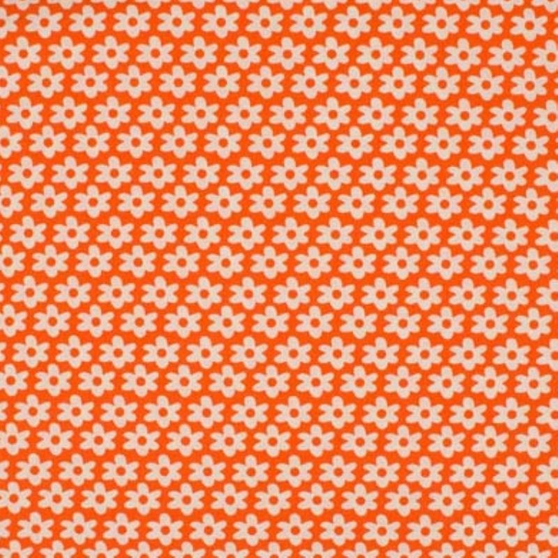 Tissu  Imprimé Paquerette Orange