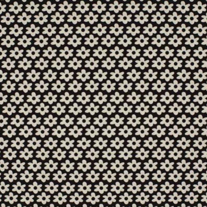 Tissu  Imprimé Paquerette Noir