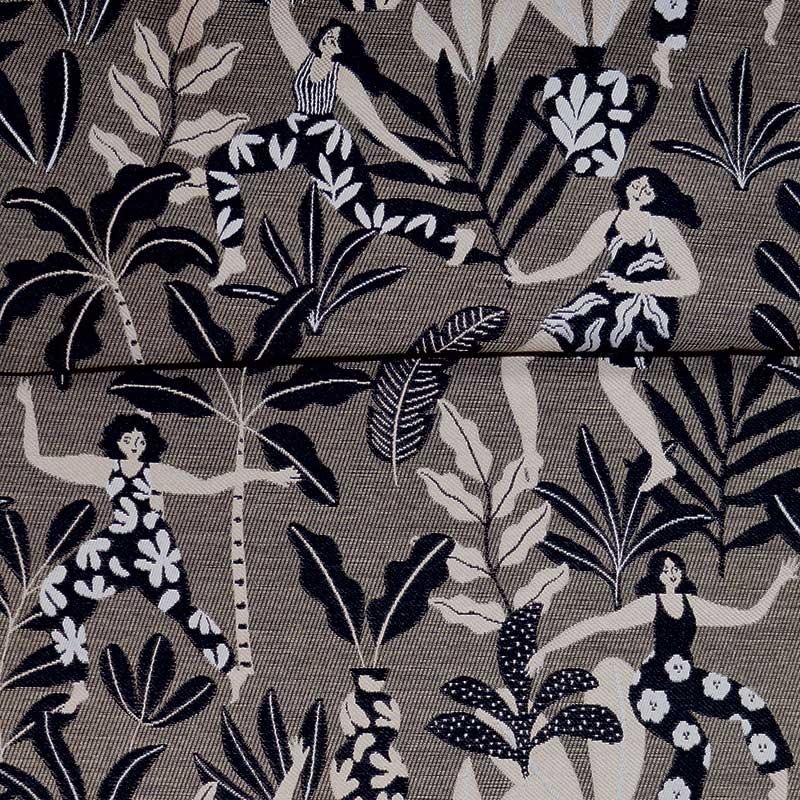 Tissu Jacquard Salsa Taupe 