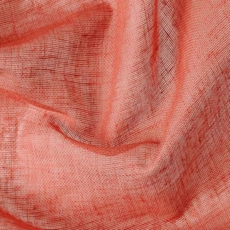 Tissu Etamine Kaolin Uni Terracotta 