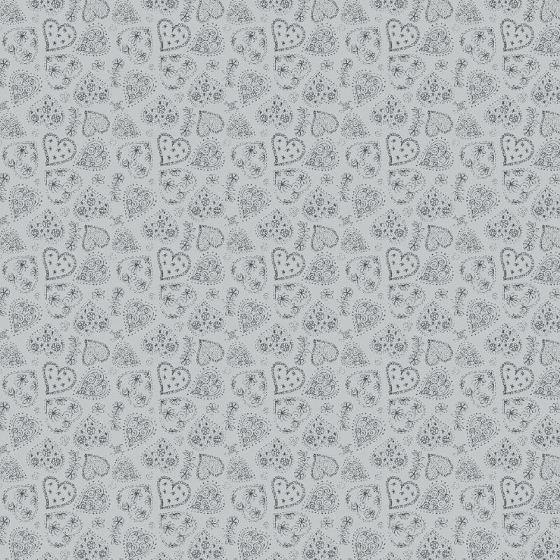 Tissu Popeline Imprimée Zinnia Gris 