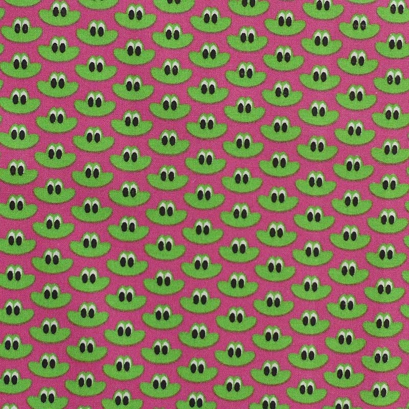 Tissu Coton Imprimé Froggy Rose 